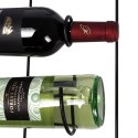 Wieszak uchwyt na butelki wina wino metalowy czarny VILDE 229041