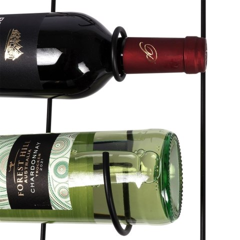 Wieszak uchwyt na butelki wina wino metalowy czarny VILDE 229041