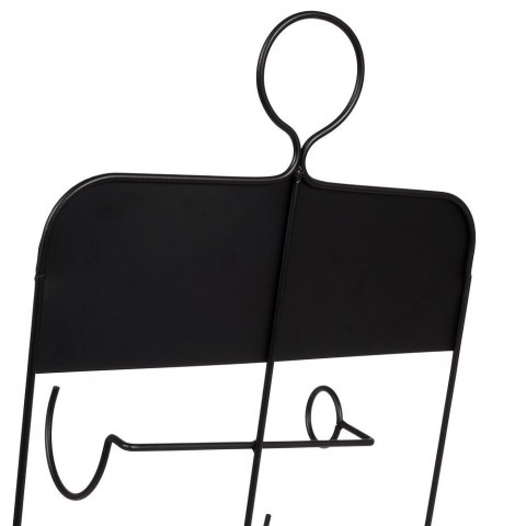 Wieszak uchwyt na butelki wina wino metalowy czarny VILDE 229041