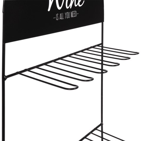 Wieszak uchwyt organizer na kieliszki do wina metalowy czarny VILDE 229040