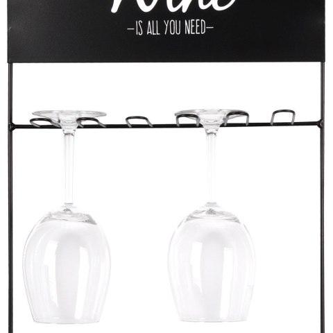 Wieszak uchwyt organizer na kieliszki do wina metalowy czarny VILDE 229040