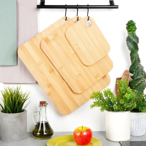 Zestaw desek deski do krojenia warzyw i owoców bambusowe 3SZT VILDE 259725