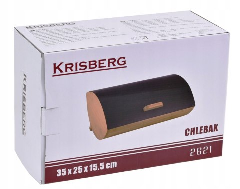Chlebak bambusowo-stalowy KRISBERG COSMIC KS-2621 czarny