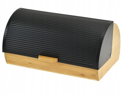 Chlebak drewniany z pokrywą bezkolizyjną KRISBERG KS-2627 Czarny