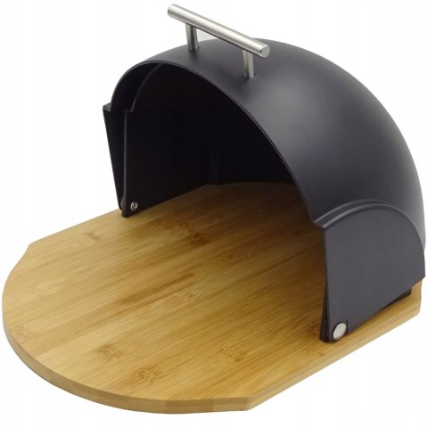 Chlebak duży bambusowo-akrylowy, pojemnik na chleb, z deską, KRISBERG KS-2628