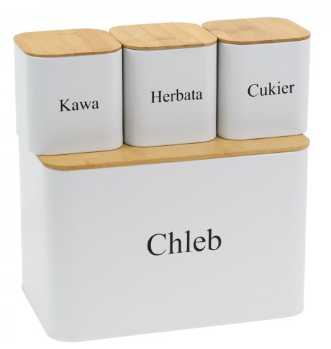 Chlebak z deską w zestawie z 3 pojemnikami KRISBERG KS-2616