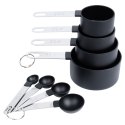 Miarki kuchenne czarne zestaw miarek miarek kuchennych 8 sztuk HIT 259664