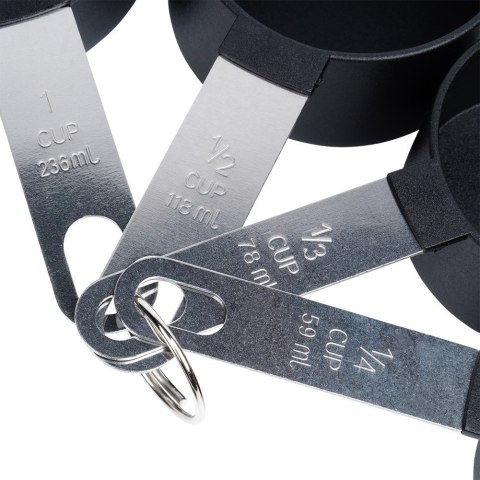 Miarki kuchenne czarne zestaw miarek miarek kuchennych 8 sztuk HIT 259664