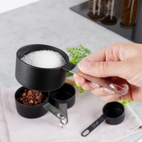 Miarki kuchenne czarne zestaw miarek miarek kuchennych 8 sztuk HIT 259664