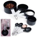 Miarki kuchenne czarne zestaw miarek miarek kuchennych 8 sztuk HIT 259664