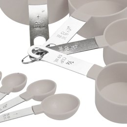 Miarki kuchenne kremowe zestaw miarek kuchennych 8 sztuk kremowe EXCELLENT HOUSEWARE 259118-K