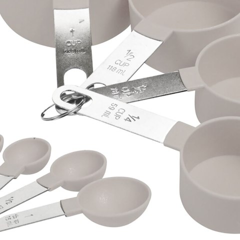 Miarki kuchenne kremowe zestaw miarek kuchennych 8 sztuk kremowe EXCELLENT HOUSEWARE 259118-K