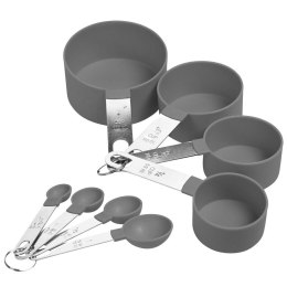 Miarki kuchenne szare zestaw miarek kuchennych 8 sztuk szare EXCELLENT HOUSEWARE 259118-S