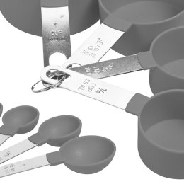 Miarki kuchenne szare zestaw miarek kuchennych 8 sztuk szare EXCELLENT HOUSEWARE 259118-S