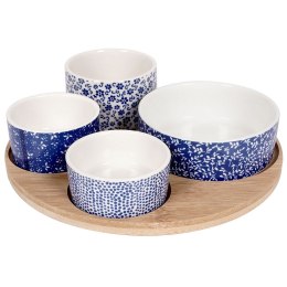 Miseczki na przekąski orzeszki oliwki tapas porcelanowe na tacy 5-ele EXCELLENT HOUSEWARE 139129