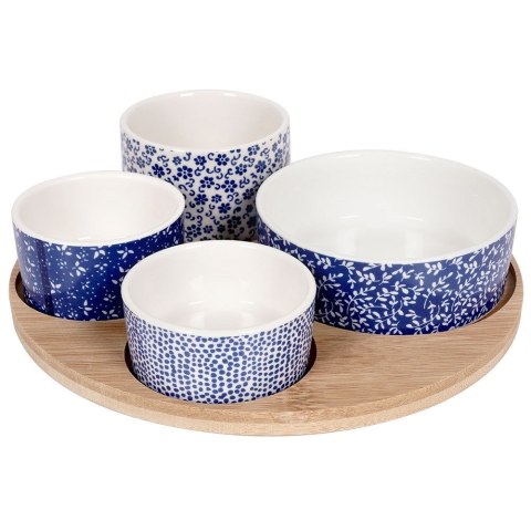 Miseczki na przekąski orzeszki oliwki tapas porcelanowe na tacy 5-ele EXCELLENT HOUSEWARE 139129
