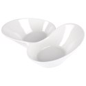 Miseczki na przekąski przystawki porcelanowe białe podwójne 15.5cm HIT 139270