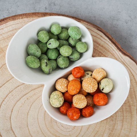 Miseczki na przekąski przystawki porcelanowe białe podwójne 15.5cm HIT 139270