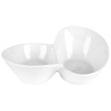 Miseczki na przekąski przystawki porcelanowe białe podwójne 15.5cm HIT 139270