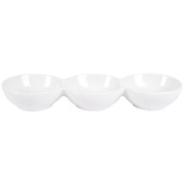 Miseczki na przekąski przystawki porcelanowe białe potrójne 23.5cm HIT 139248