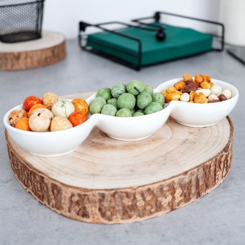 Miseczki na przekąski przystawki porcelanowe białe potrójne 23.5cm HIT 139248