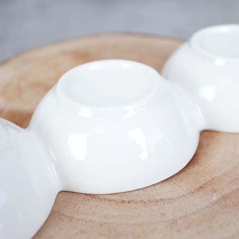Miseczki na przekąski przystawki porcelanowe białe potrójne 23.5cm HIT 139248