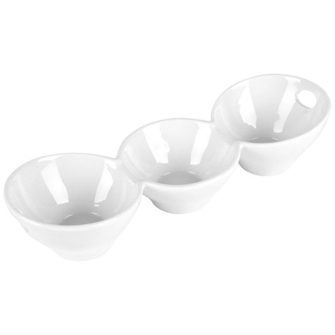 Miseczki na przekąski przystawki porcelanowe białe potrójne 27cm HIT 139271