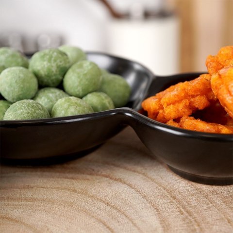 Miseczki na przekąski przystawki porcelanowe czarne potrójne 25cm HIT 139272