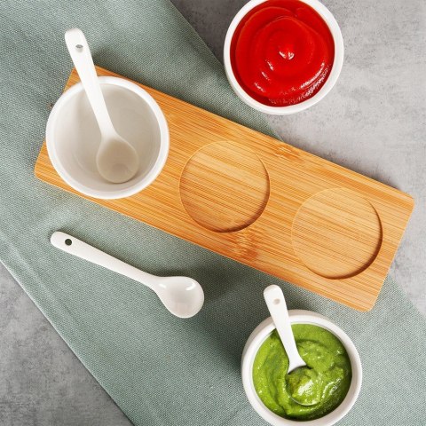 Miseczki na przekąski przystawki sosy ceramiczne białe 90ml 7-ele EXCELLENT HOUSEWARE 139074