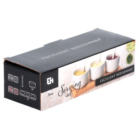 Miseczki na przekąski przystawki sosy ceramiczne białe 90ml 7-ele EXCELLENT HOUSEWARE 139074