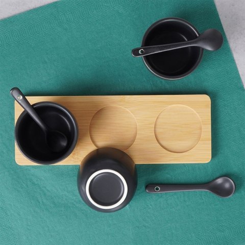 Miseczki na przekąski przystawki sosy porcelanowe czarne 85ml 7-ele HIT 121664