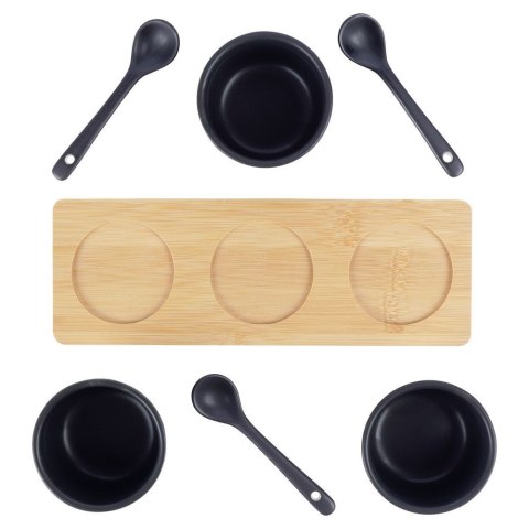 Miseczki na przekąski przystawki sosy porcelanowe czarne 85ml 7-ele HIT 121664