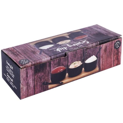 Miseczki na przekąski przystawki sosy porcelanowe czarne 85ml 7-ele HIT 121664