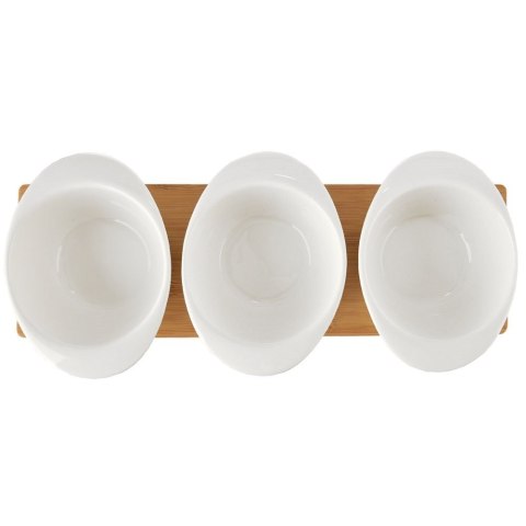 Miseczki na przekąski przystawki sosy porcelanowe z podstawką białe WHITELINE ORION 129900