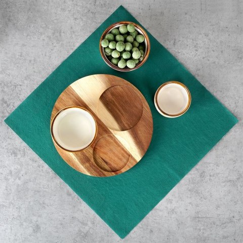 Miseczki na przekąski sos dip ceramiczne na tacy 20cm 3 szt. EXCELLENT HOUSEWARE 139310