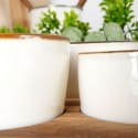 Miseczki na przekąski sos dip ceramiczne na tacy 20cm 3 szt. EXCELLENT HOUSEWARE 139310