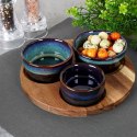 Miseczki na przekąski sos dip ceramiczne na tacy 20cm 4-ele EXCELLENT HOUSEWARE 139308-B