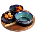 Miseczki na przekąski sos dip ceramiczne na tacy 20cm 4-ele EXCELLENT HOUSEWARE 139308-B