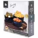 Miseczki na przekąski sos dip ceramiczne na tacy 20cm 4-ele EXCELLENT HOUSEWARE 139308-B