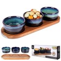 Miseczki na przekąski sos dip ceramiczne na tacy 29.5cm 3 szt. EXCELLENT HOUSEWARE 139309-B