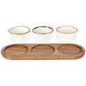 Miseczki na przekąski sos dip ceramiczne na tacy 29.5cm 3 szt. EXCELLENT HOUSEWARE 139311