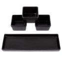 Miseczki na przekąski tapas ceramiczne czarne na tacy 23.5cm 4-ele EXCELLENT HOUSEWARE 139207