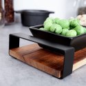 Miseczki na przekąski tapas ceramiczne czarne na tacy 32cm 4-ele EXCELLENT HOUSEWARE 139208