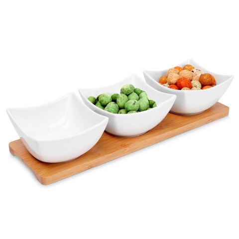 Miseczki na przekąski tapas porcelanowe białe 30cm 4-ele EXCELLENT HOUSEWARE 139212