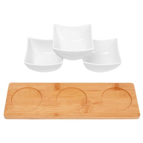 Miseczki na przekąski tapas porcelanowe białe 30cm 4-ele EXCELLENT HOUSEWARE 139212