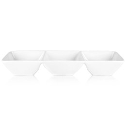 Miseczki na przekąski tapas sosy porcelanowe białe potrójne 30cm EXCELLENT HOUSEWARE 139169