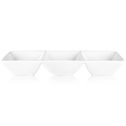 Miseczki na przekąski tapas sosy porcelanowe białe potrójne 30cm EXCELLENT HOUSEWARE 139169