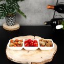 Miseczki na przekąski tapas sosy porcelanowe białe potrójne 30cm EXCELLENT HOUSEWARE 139169
