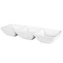 Miseczki na przekąski tapas sosy porcelanowe białe potrójne 30cm EXCELLENT HOUSEWARE 139169