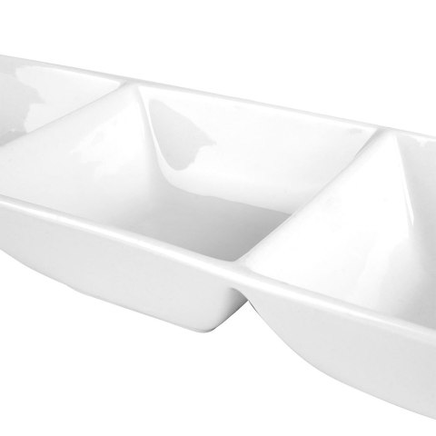 Miseczki na przekąski tapas sosy porcelanowe białe potrójne 30cm EXCELLENT HOUSEWARE 139169
